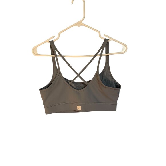 Vuori Gray Crossback Sports Bra For Women Size L Polyester/Spandex Blend - Picture 2 of 4